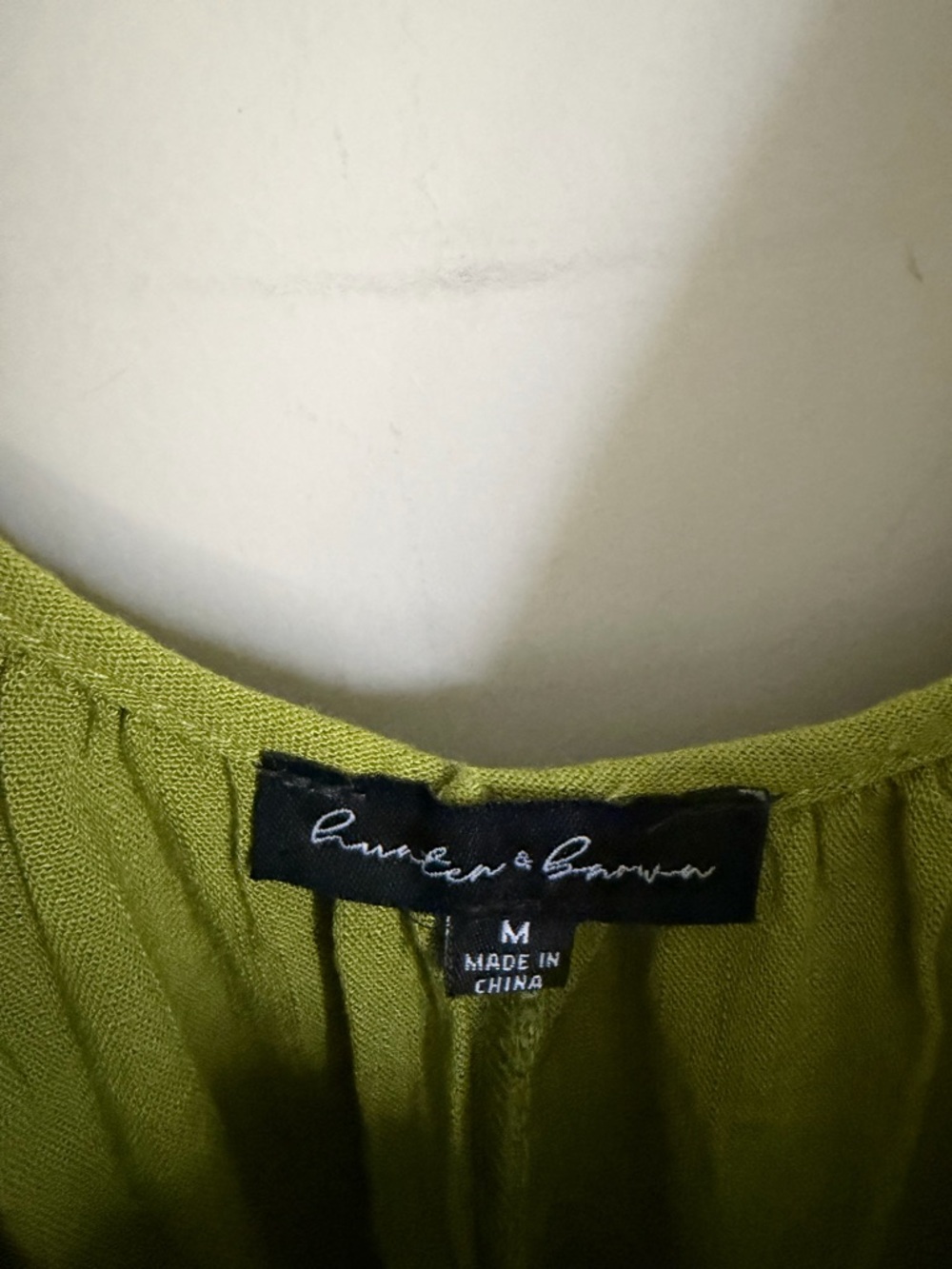 Hunter & brown Lush Lime Green Spaghetti Strap rayon jumpsuit M boho coastal - Picture 6 of 9